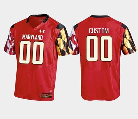 Custom Maryland Terrapins Jersey Name and Number NCAA College Football Under Armour Red