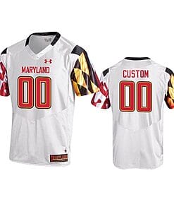 Custom Maryland Terrapins Jersey Name and Number NCAA College Football White