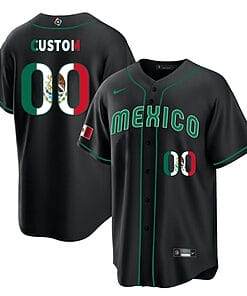 Custom Mexico Baseball Jersey 2023 World Cool Base All Stitched Black Limited