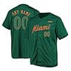 Custom Miami Hurricanes Baseball Jersey Name and Number NCAA College Green