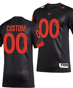 Custom Miami Hurricanes Jersey Name and Number NCAA College Football Black