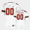 Custom Miami Hurricanes Jersey Name and Number NCAA College Football New White