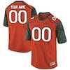 Custom Miami Hurricanes Jersey Name and Number NCAA College Football Orange