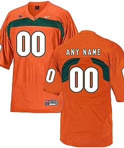 Custom Miami Hurricanes Jersey Name and Number NCAA College Football Replica Orange