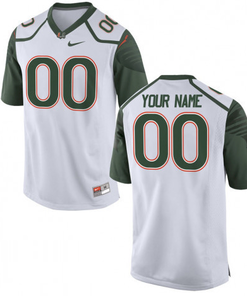 Custom Miami Hurricanes Jersey Name and Number NCAA College Football White