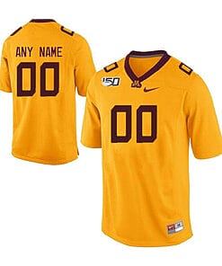 Custom Minnesota Golden Gophers Jersey Name and Number NCAA College Football Gold