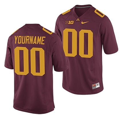 Custom Minnesota Golden Gophers Jersey Name and Number NCAA College Football Red