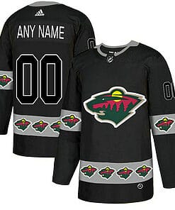 Custom Minnesota Wild Jersey Name And Number Black Team Logos Fashion