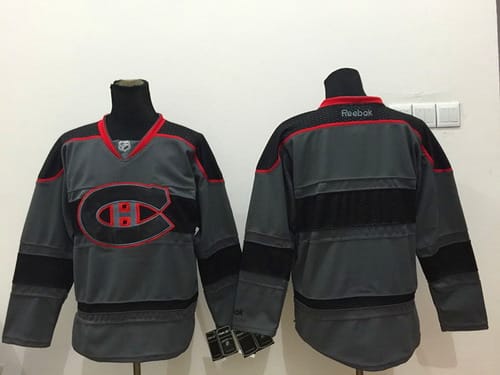 Custom Montreal Canadiens Jersey Name And Number Charcoal Gray