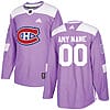 Custom Montreal Canadiens Jersey Name And Number Purple Pink Hockey Fights Cancer Practice