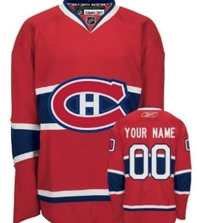 Custom Montreal Canadiens Jersey Name And Number Red CH