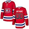 Custom Montreal Canadiens Jersey Name And Number Red Drift Fashion