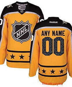 Custom NHL All-Star Jersey Name And Number 2017 Yellow Atlantic Division Reebok Game Hockey