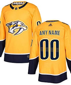 Custom Nashville Predators Jersey Name And Number 2017-2018 Yellow Hockey NHL