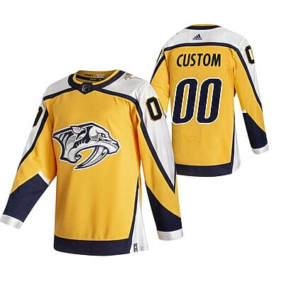 Custom Nashville Predators Jersey Name And Number 2020-21 Yellow Reverse Retro Alternate NHL