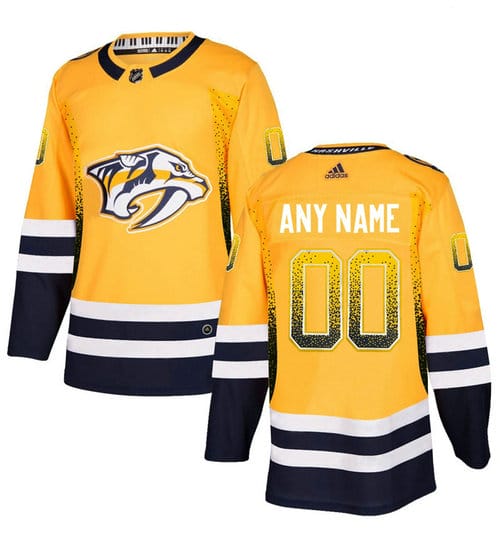 Custom Nashville Predators Jersey Name And Number Gold Drift Fashion