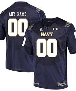 Custom Navy Midshipmen Jersey Name and Number NCAA College Football Navy Blue
