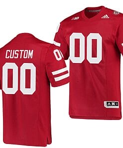 Custom Nebraska Cornhuskers Jersey Name and Number NCAA College Football Scarlet