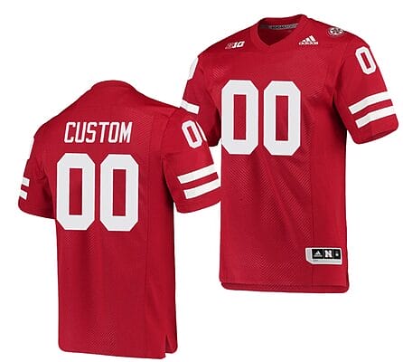 Custom Nebraska Cornhuskers Jersey Name and Number NCAA College Football Scarlet