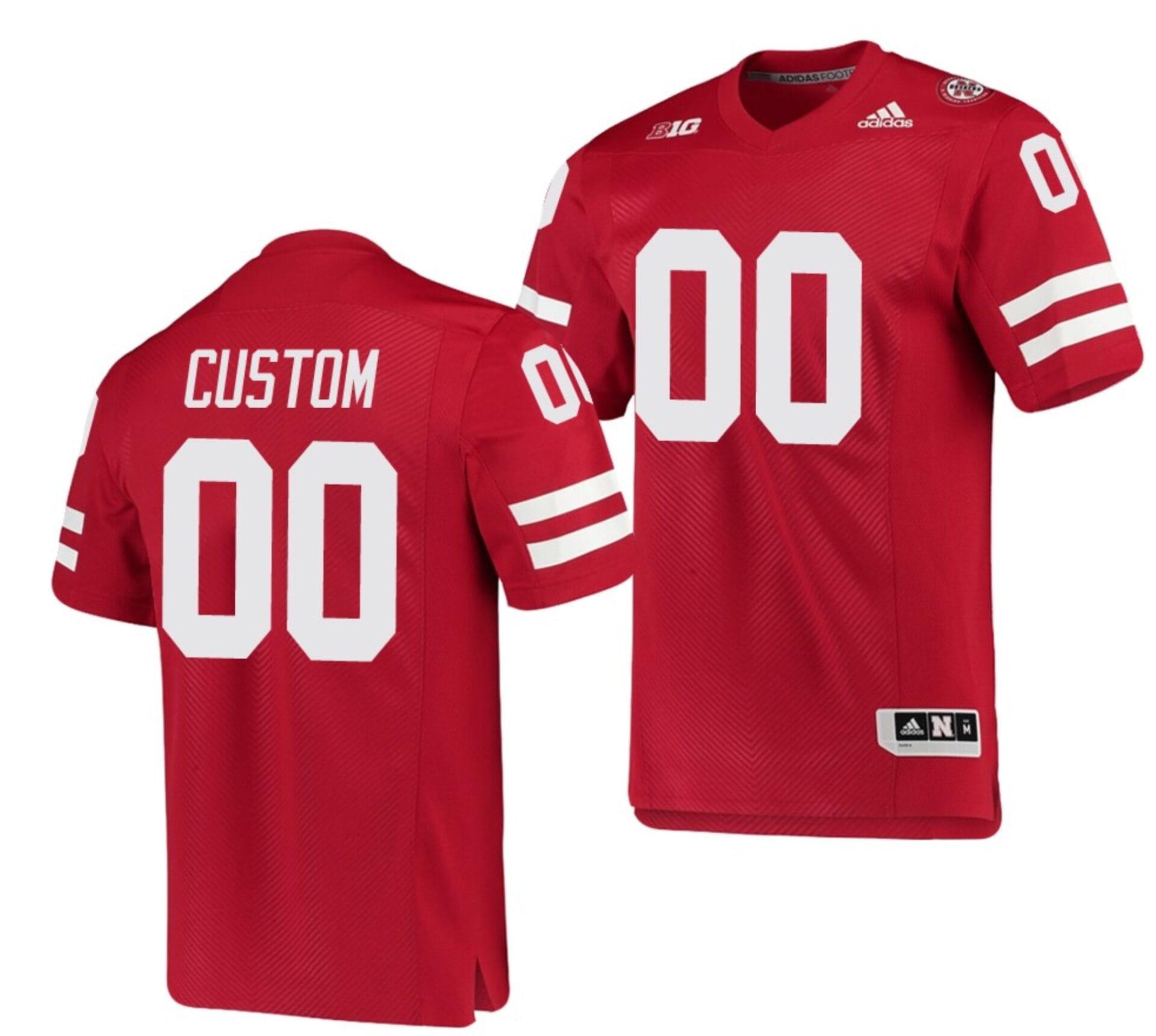 Custom Nebraska Cornhuskers Jersey Name and Number NCAA College Football Scarlet