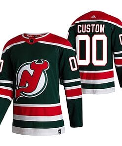 Custom New Jersey Devils Jersey Name And Number 2020-21 Green Reverse Retro Alternate NHL