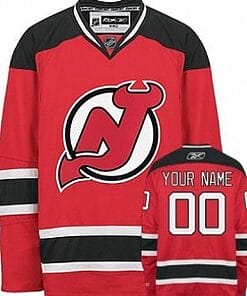 Custom New Jersey Devils Jersey Name And Number Red With Black