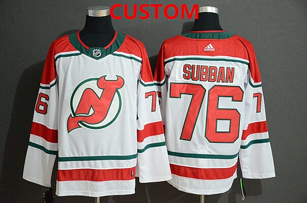 Custom New Jersey Devils Jersey Name And Number White