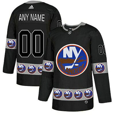 Custom New York Islanders Jersey Name And Number Black Team Logos Fashion