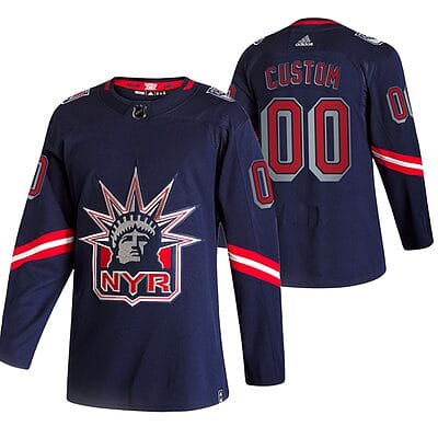 Custom New York Rangers Jersey Name And Number 2020-21 Navy Alternate Player NHL
