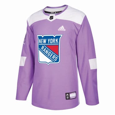 Custom New York Rangers Jersey Name And Number Purple Pink Hockey Fights Cancer Practice