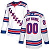 Custom New York Rangers Jersey Name And Number White