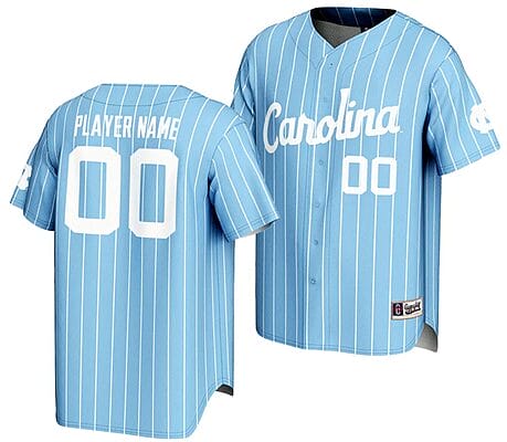 Custom North Carolina Tar Heels Jersey Name and Number Lightweight Baseball Light Blue
