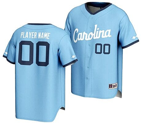 Custom North Carolina Tar Heels Jersey Name and Number Lightweight Baseball NIL Pick-A-Player Blue