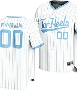 Custom North Carolina Tar Heels Jersey Name and Number Lightweight Baseball NIL Pick-A-Player White