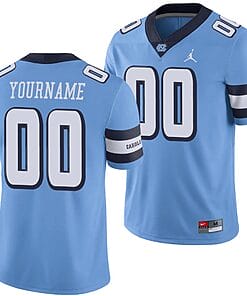 Custom North Carolina Tar Heels Jersey Name and Number NCAA College Football Alternate Blue