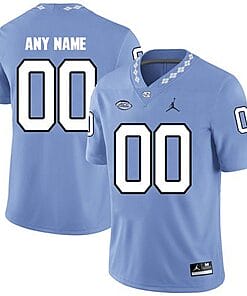 Custom North Carolina Tar Heels Jersey Name and Number NCAA College Football Blue