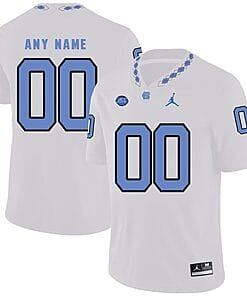 Custom North Carolina Tar Heels Jersey Name and Number NCAA College Football White