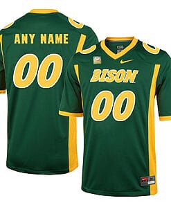 Custom North Dakota State Bison Jersey Name and Number NCAA College Football Green