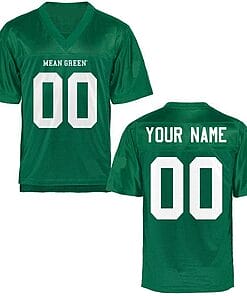 Custom North Texas Mean Jersey Name and Number NCAA College Football Green