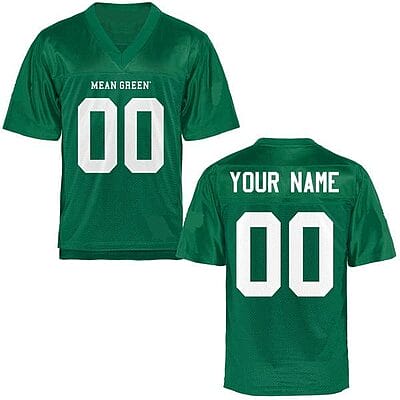 Custom North Texas Mean Jersey Name and Number NCAA College Football Green