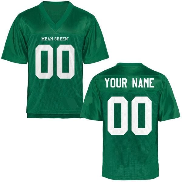Custom North Texas Mean Jersey Name and Number NCAA College Football Green