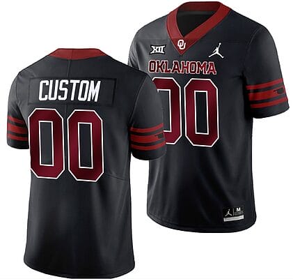 Custom Oklahoma Sooners Jersey Name and Number NCAA College Football Anthracite