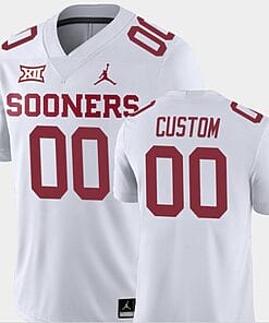 Custom Oklahoma Sooners Jersey Name and Number NCAA College Football Away White