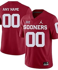 Custom Oklahoma Sooners Jersey Name and Number NCAA College Football Red