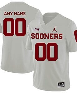 Custom Oklahoma Sooners Jersey Name and Number NCAA College Football White