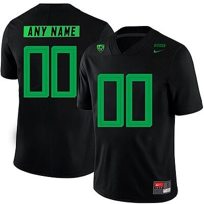 Custom Oregon Ducks Jersey Name and Number NCAA College Football Black