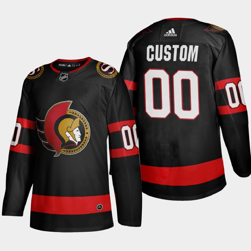 Custom Ottawa Senators Jersey Name And Number 2020-21 Black Player Home NHL