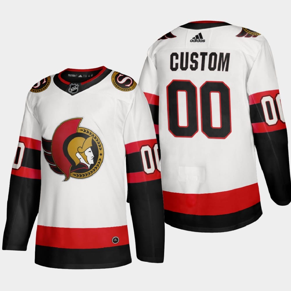 Custom Ottawa Senators Jersey Name And Number 2020-21 White Player Away NHL