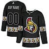 Custom Ottawa Senators Jersey Name And Number Black Team Logos Fashion