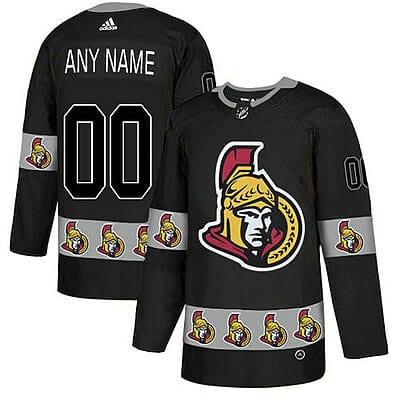 Custom Ottawa Senators Jersey Name And Number Black Team Logos Fashion